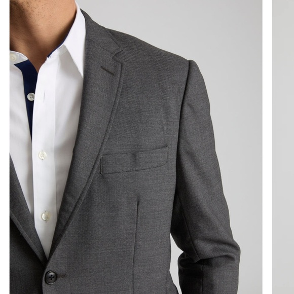 Untuckit Wrinkle Resistant Palazzo Sport Coat Blazer Gray Wool Sz 46R - Picture 3 of 15